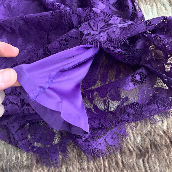 Pierre Balmain Purple Lace One Shoulder Dress - Picture 9 of 15